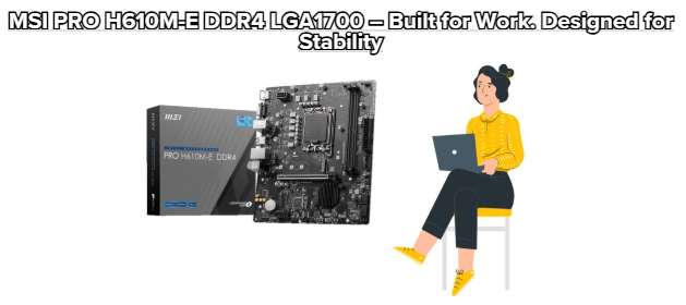 MSI PRO H610M-E DDR4 LGA1700 – Built for Work. Designed for Stability