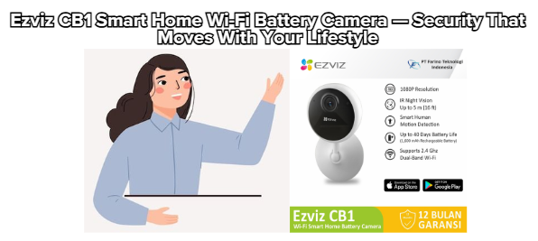 Ezviz CB1 Smart Home Wi-Fi Battery Camera — Security That Moves With Your Lifestyle