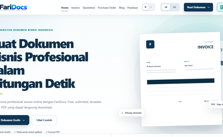 FariDocs: Solusi Buat Invoice, Quotation, dan Dokumen Bisnis Online Gratis